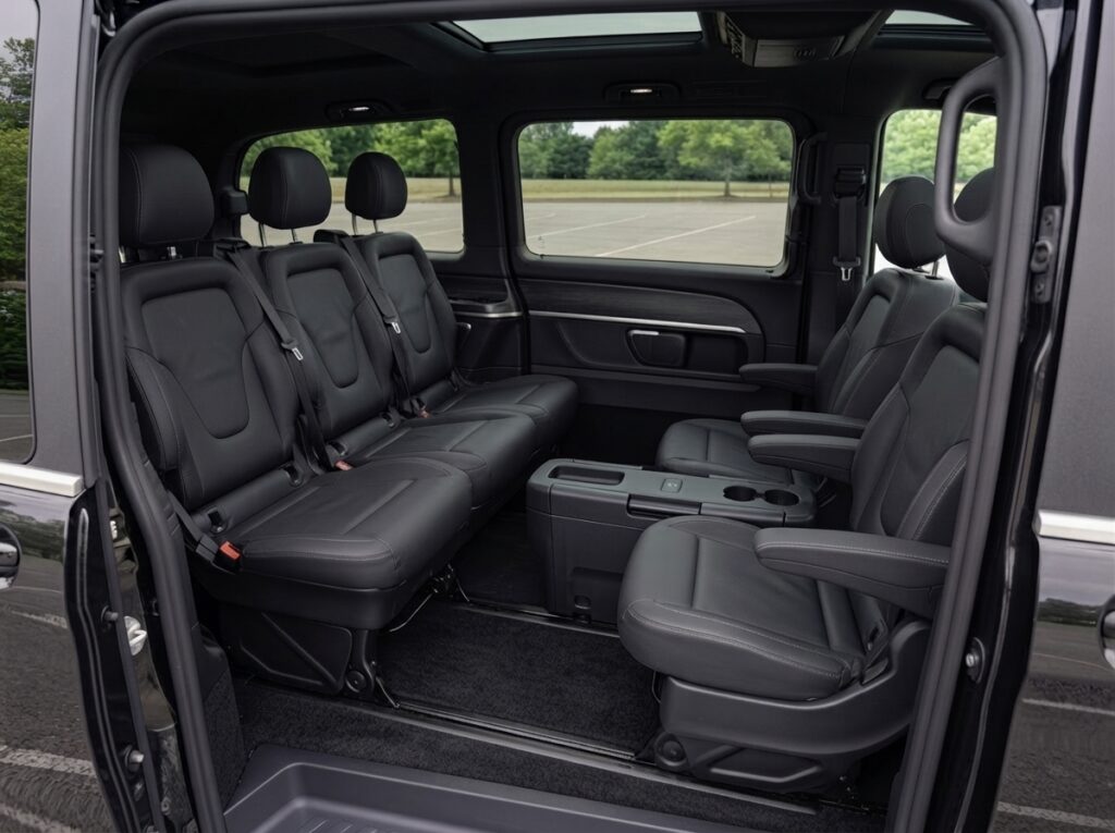 Mercedes V class van with rear seat inerior