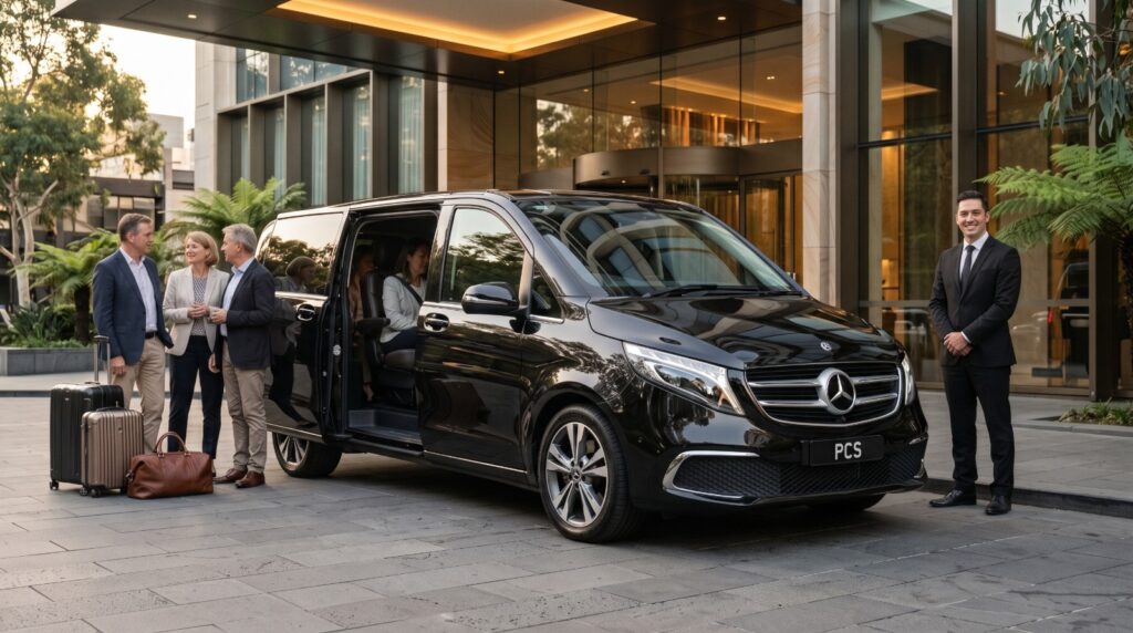 Mercedes V class van hire with private chauffeur
